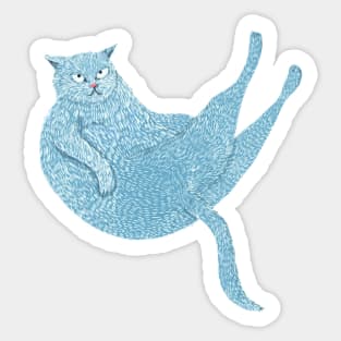 fat cat feels fine Sticker